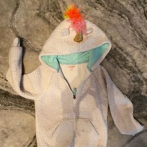 Cat and jack sherpa zip up unicorn hoodie​
